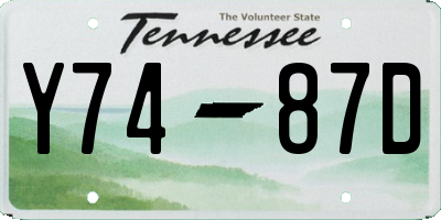 TN license plate Y7487D