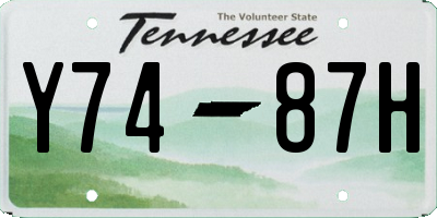 TN license plate Y7487H