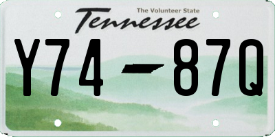 TN license plate Y7487Q