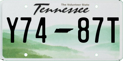 TN license plate Y7487T