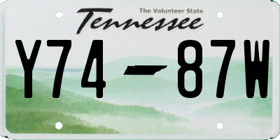 TN license plate Y7487W
