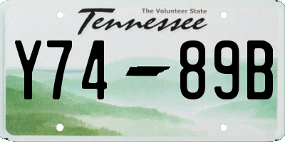 TN license plate Y7489B