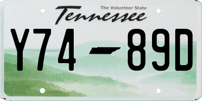 TN license plate Y7489D