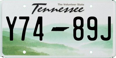 TN license plate Y7489J