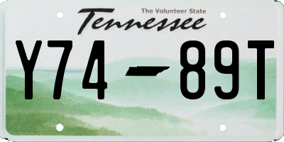 TN license plate Y7489T