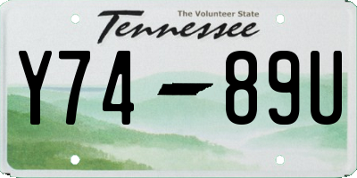 TN license plate Y7489U