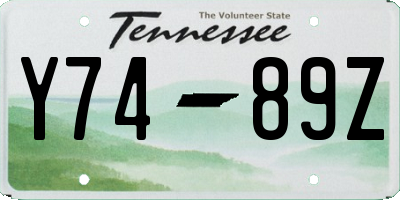 TN license plate Y7489Z