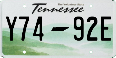 TN license plate Y7492E