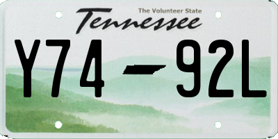 TN license plate Y7492L