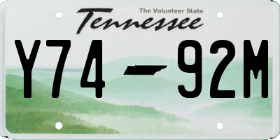 TN license plate Y7492M