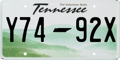 TN license plate Y7492X