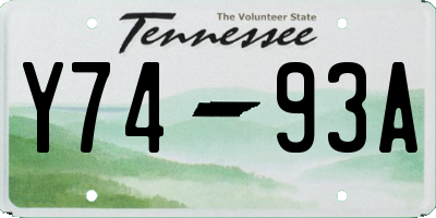 TN license plate Y7493A