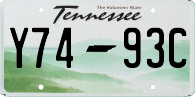 TN license plate Y7493C