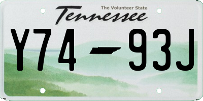 TN license plate Y7493J