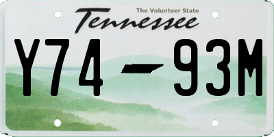TN license plate Y7493M