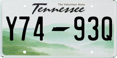 TN license plate Y7493Q