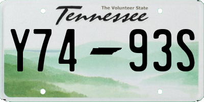 TN license plate Y7493S
