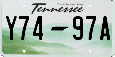 TN license plate Y7497A
