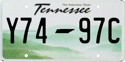 TN license plate Y7497C