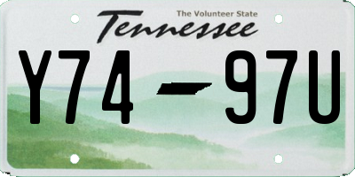 TN license plate Y7497U