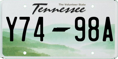 TN license plate Y7498A