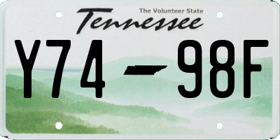 TN license plate Y7498F
