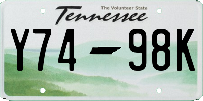 TN license plate Y7498K