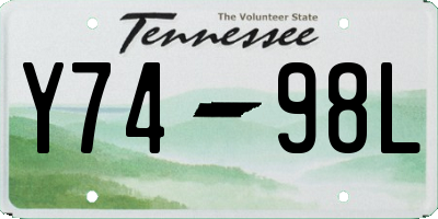 TN license plate Y7498L