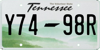 TN license plate Y7498R