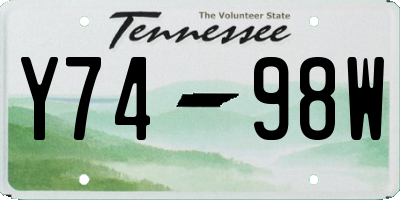 TN license plate Y7498W