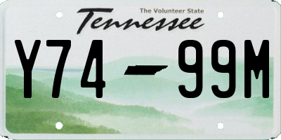 TN license plate Y7499M