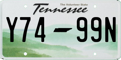 TN license plate Y7499N