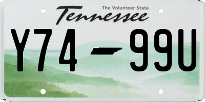 TN license plate Y7499U