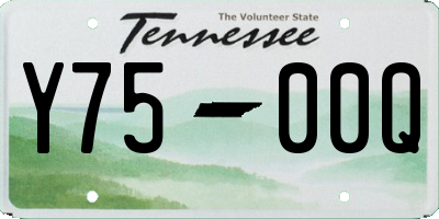 TN license plate Y7500Q