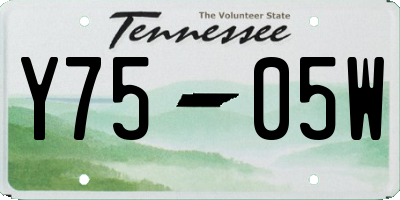 TN license plate Y7505W