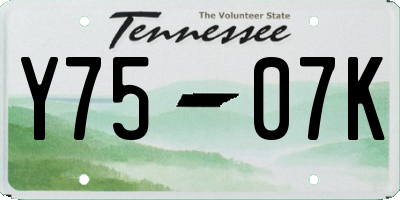 TN license plate Y7507K