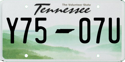 TN license plate Y7507U