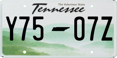 TN license plate Y7507Z
