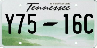 TN license plate Y7516C
