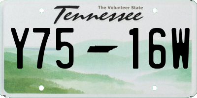 TN license plate Y7516W