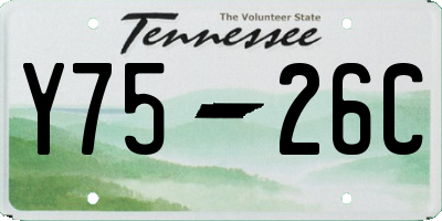 TN license plate Y7526C