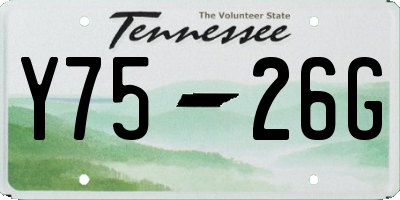 TN license plate Y7526G