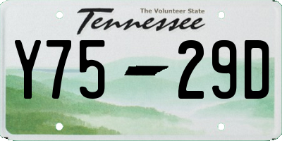 TN license plate Y7529D
