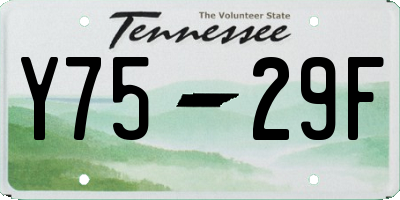 TN license plate Y7529F