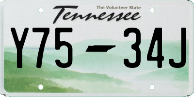 TN license plate Y7534J