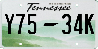 TN license plate Y7534K