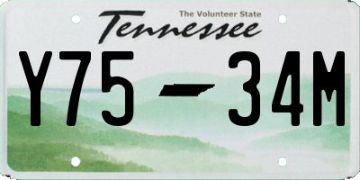 TN license plate Y7534M