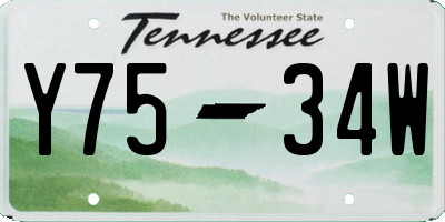 TN license plate Y7534W