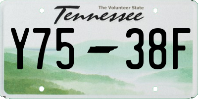 TN license plate Y7538F