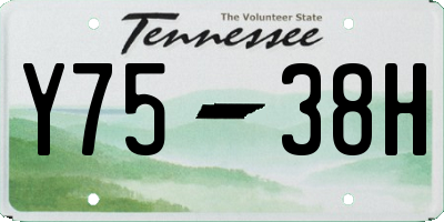 TN license plate Y7538H